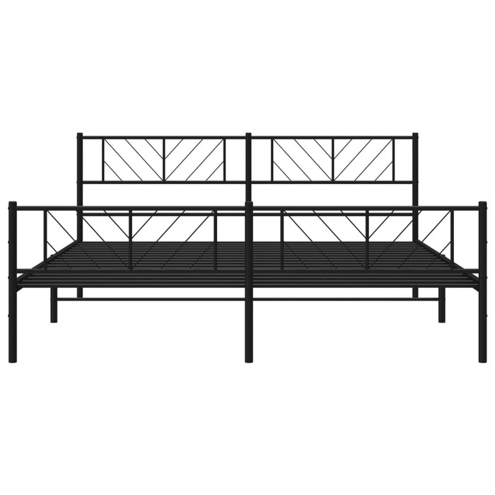 Cadru pat fără saltea, tăblie de picioare negru 180x200cm metal WALTI