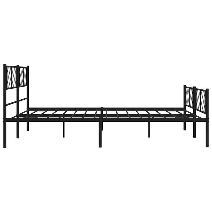 Cadru pat fără saltea, tăblie de picioare negru 180x200cm metal WALTI