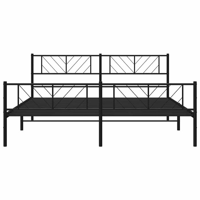 Cadru pat metalic cu tăblii de cap/picioare, negru, 183x213 cm - WALTI WALTI