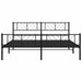 Cadru pat metalic cu tăblii de cap/picioare, negru, 183x213 cm - WALTI WALTI