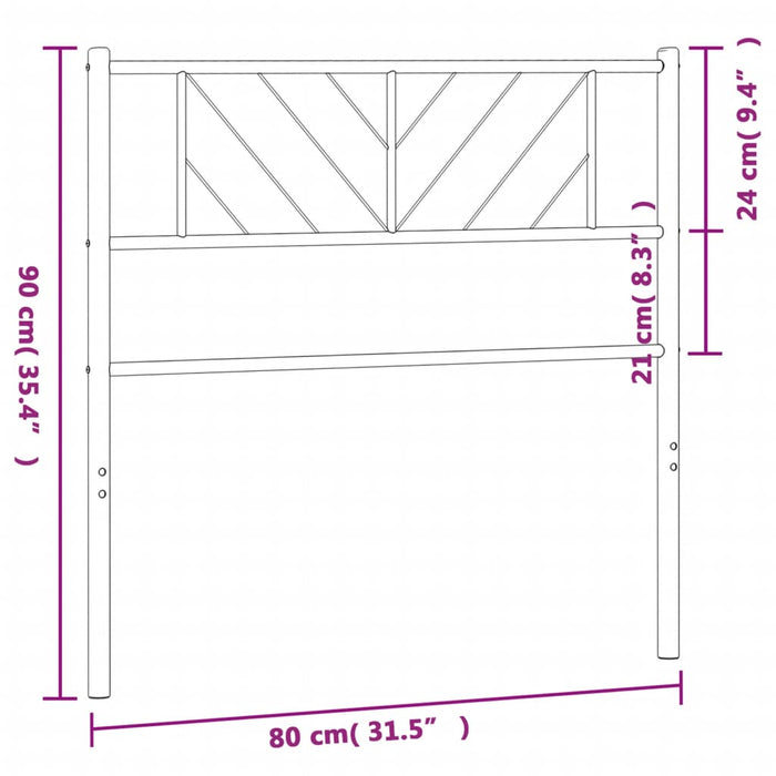 Tăblie de pat metalică, negru, 75 cm - WALTI WALTI