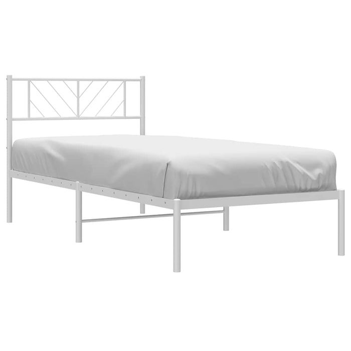Cadru de pat din metal cu tăblie, alb, 100x200 cm WALTI
