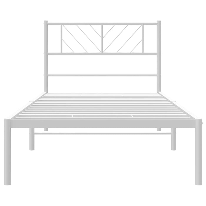 Cadru de pat din metal cu tăblie, alb, 100x200 cm WALTI