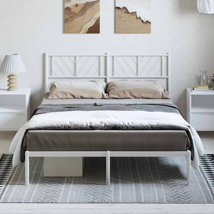 Cadru de pat metalic cu tăblie, alb, 135x190 cm - WALTI WALTI