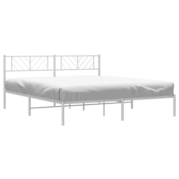 Cadru de pat metalic cu tăblie, alb, 183x213 cm - WALTI WALTI