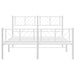 Cadru de pat metalic cu tăblie de cap/picioare, alb, 140x190 cm - WALTI WALTI