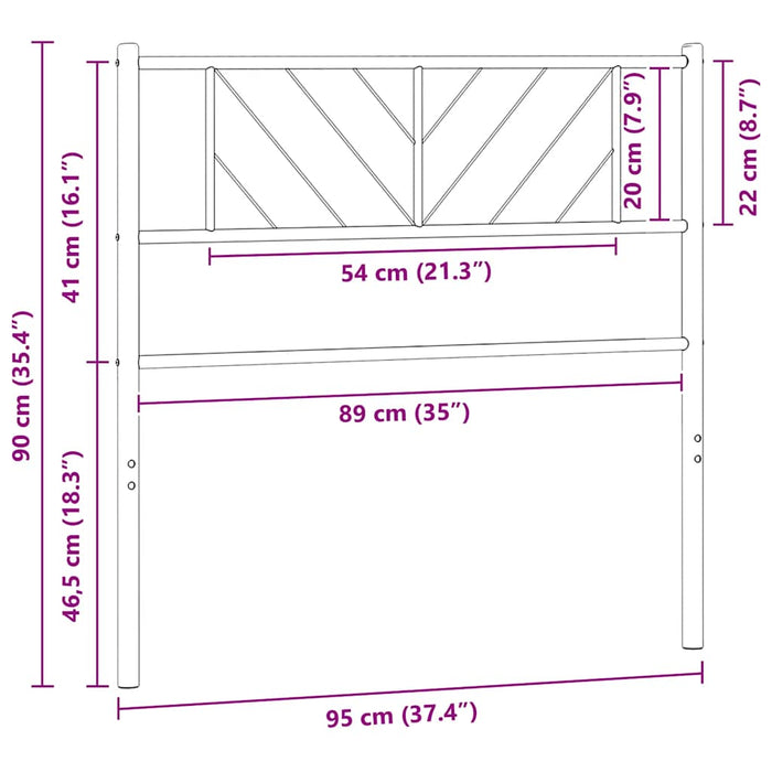 Tăblie de pat de schimb metalică, alb, 90 cm WALTI