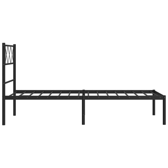 Cadru de pat metalic cu tăblie, negru, 75x190 cm - WALTI WALTI