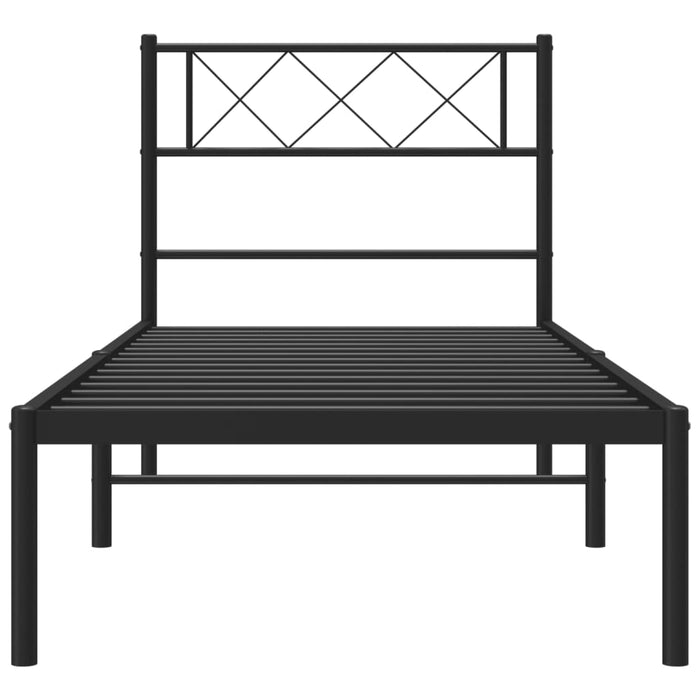Cadru pat metalic cu tăblie, negru, 90x200 cm - WALTI WALTI