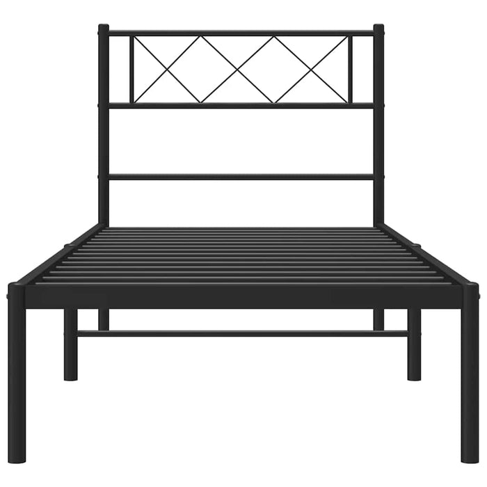 Cadru de pat din metal cu tăblie, negru, 100x200 cm WALTI
