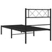 Cadru de pat din metal cu tăblie, negru, 107x203 cm - WALTI WALTI