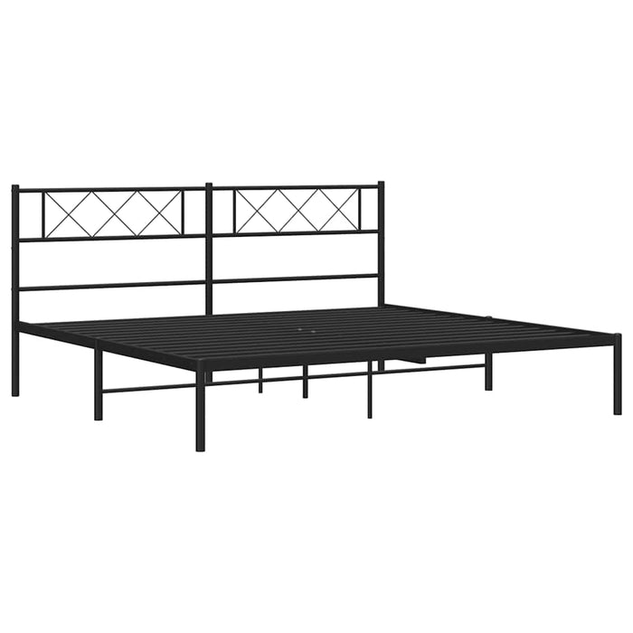 Cadru de pat metalic cu tăblie, negru, 183x213 cm - WALTI WALTI