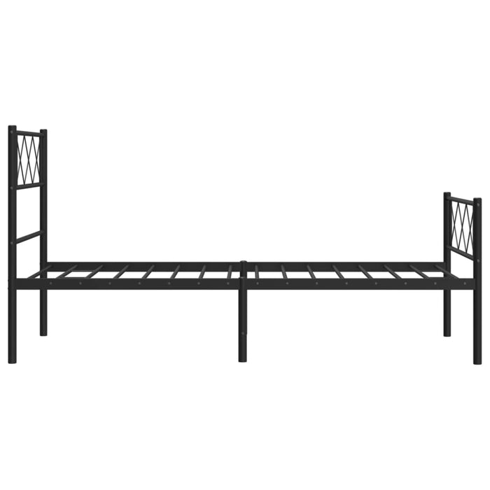 Cadru pat metalic cu tăblii de cap/picioare, negru, 90x190 cm - WALTI WALTI