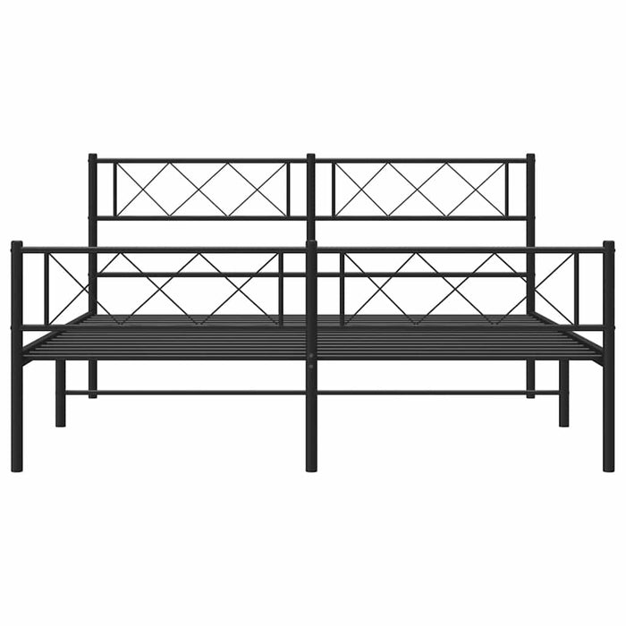 Cadru pat metalic cu tăblie de cap/picioare, negru, 120x200 cm - WALTI WALTI