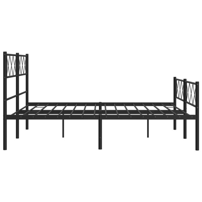Cadru pat metalic cu tăblie de cap/picioare, negru, 135x190 cm - WALTI WALTI