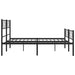 Cadru pat metalic cu tăblie de cap/picioare, negru, 135x190 cm - WALTI WALTI