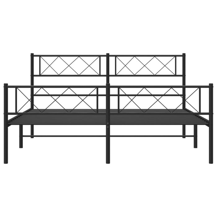 Cadru pat metalic cu tăblie de cap/picioare, negru, 140x200 cm - WALTI WALTI
