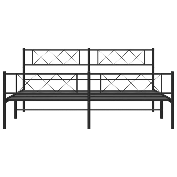 Cadru pat fără saltea, tăblie de picioare negru 180x200cm metal WALTI