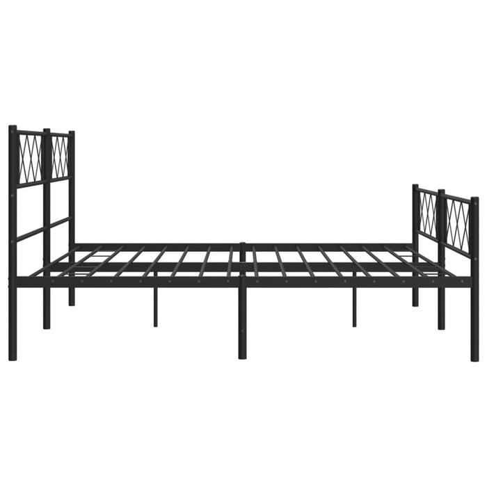 Cadru pat fără saltea, tăblie de picioare negru 180x200cm metal WALTI