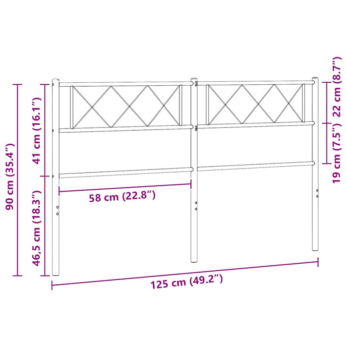 Tăblie de pat de schimb metalică, negru, 120 cm WALTI