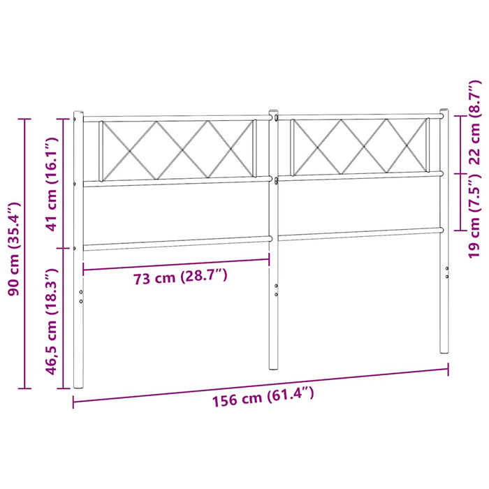 Tăblie de pat de schimb metalică, negru, 150 cm WALTI