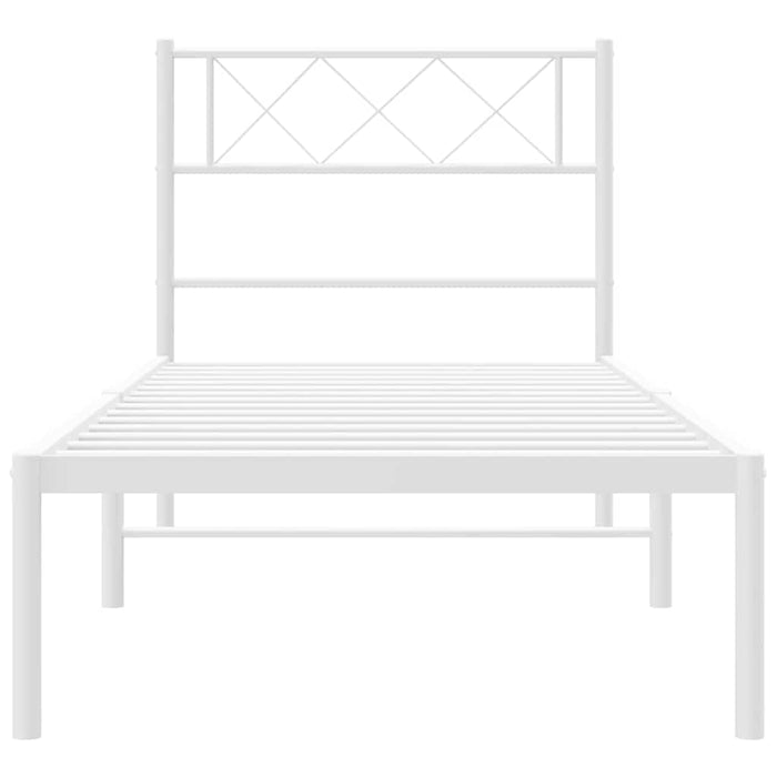 Cadru de pat din metal cu tăblie, alb, 100x200 cm - WALTI WALTI