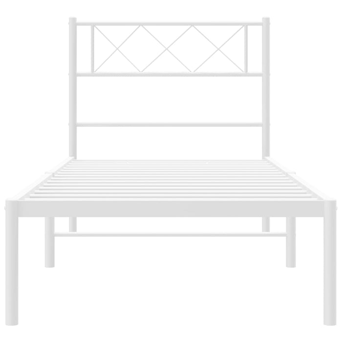 Cadru de pat din metal cu tăblie, alb, 107x203 cm WALTI