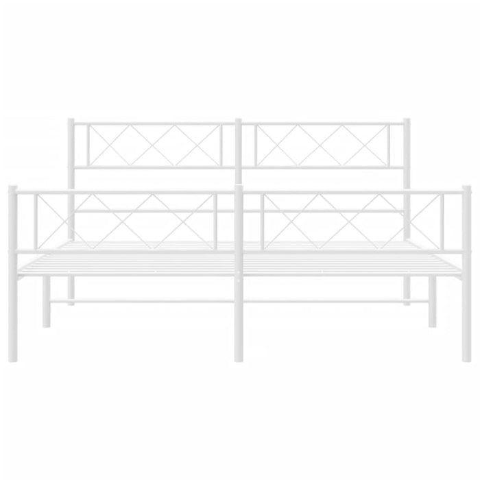 Cadru de pat metalic cu tăblie, alb, 120x200 cm - WALTI WALTI