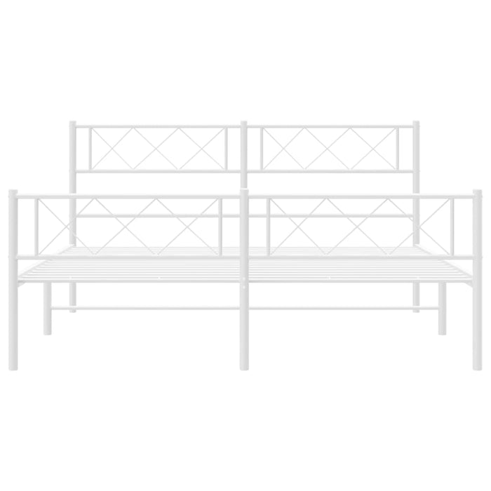 Cadru de pat metalic cu tăblie, alb, 140x200 cm - WALTI WALTI