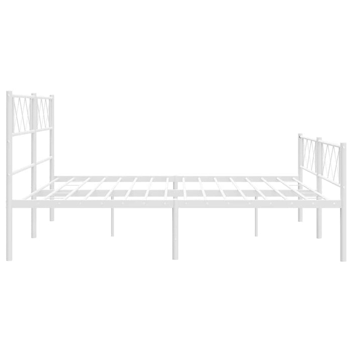 Cadru de pat metalic cu tăblie de cap/picioare, alb, 183x213 cm - WALTI WALTI