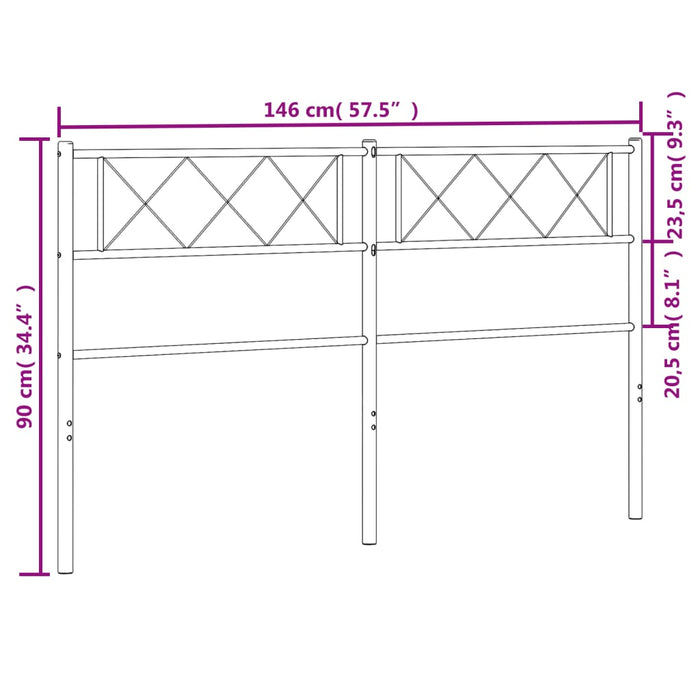 Tăblie de pat metalică, alb, 140 cm - WALTI WALTI