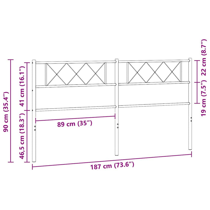 Tăblie de pat de schimb metalică, alb, 180 cm WALTI