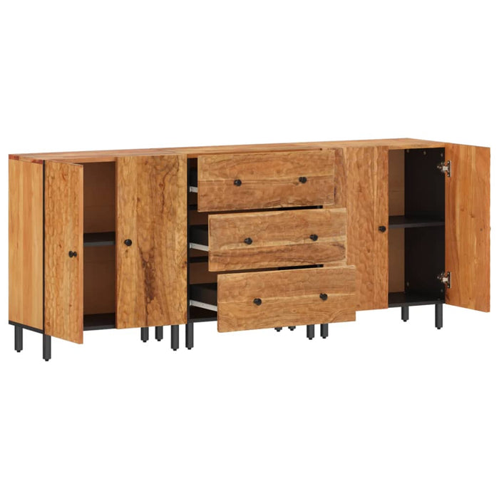 Dulapuri lateral, 3 buc., 60x33x75 cm, lemn masiv de acacia WALTI