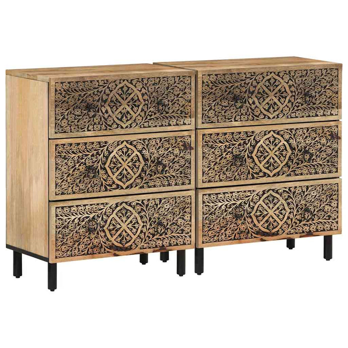 Dulapuri laterale, 2 buc., 60x33x75 cm, lemn masiv de mango WALTI