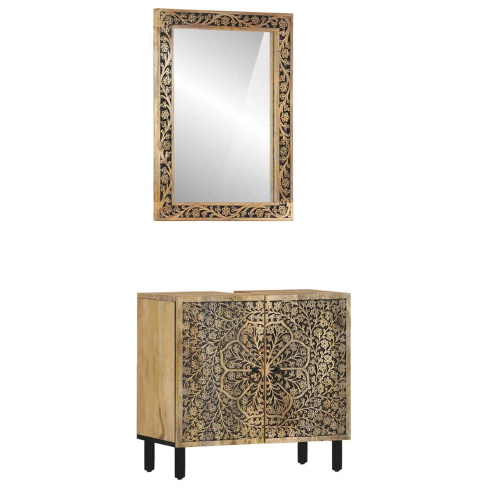 Set mobilier de baie, 2 piese, lemn masiv de mango - WALTI WALTI
