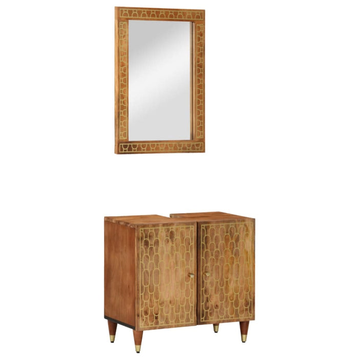Set mobilier de baie, 2 piese, lemn masiv de mango WALTI