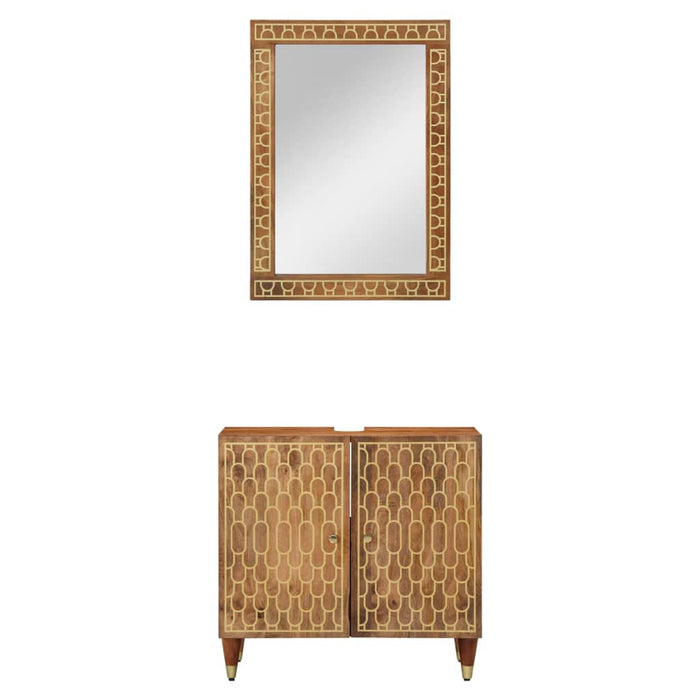 Set mobilier de baie, 2 piese, lemn masiv de mango WALTI