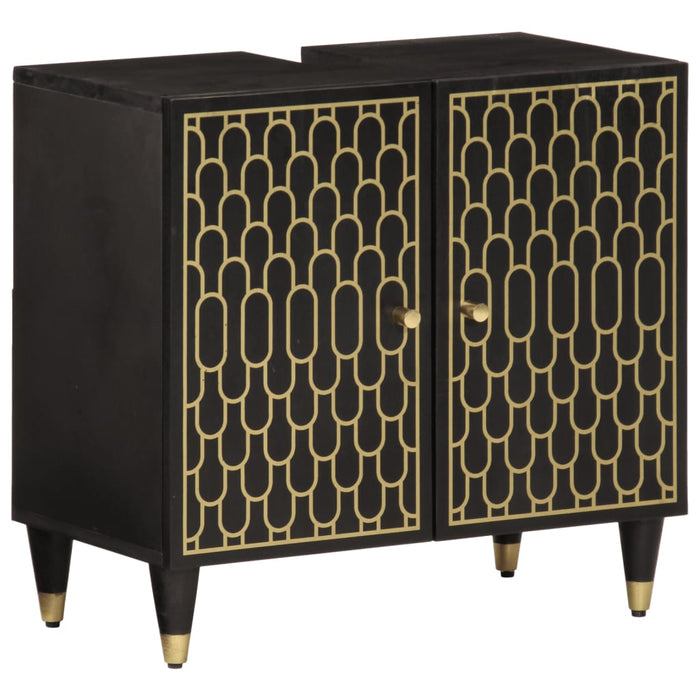 Set mobilier de baie, 3 piese, lemn masiv de mango WALTI