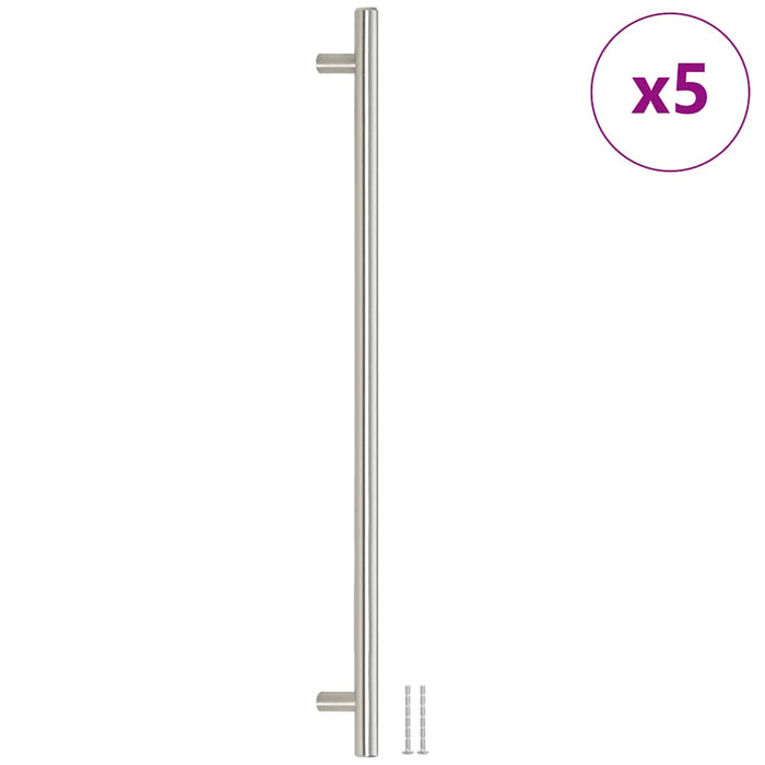 Mânere de dulap, 5 buc., argintiu, 480 mm, oțel inoxidabil WALTI