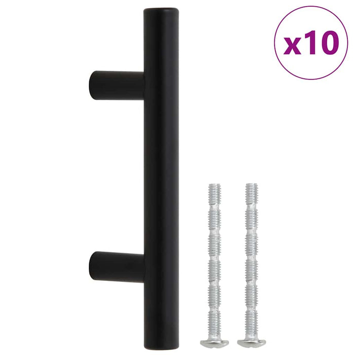 Mânere de dulap, 10 buc., negru, 64 mm, oțel inoxidabil WALTI