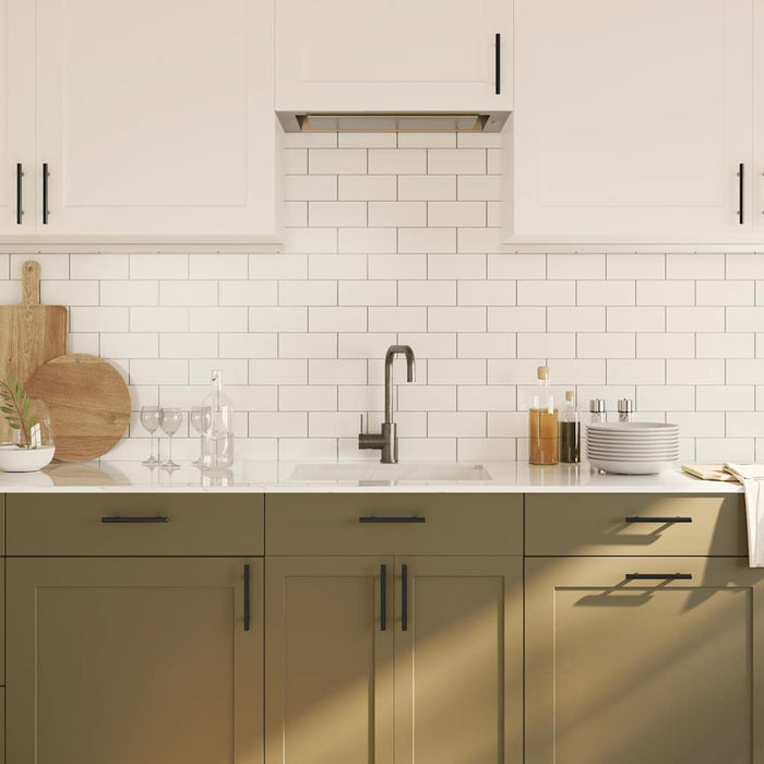 Mânere de dulap, 10 buc., negru, 96 mm, oțel inoxidabil WALTI