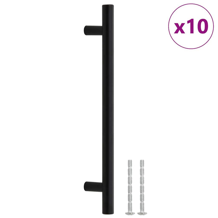 Mânere de dulap, 10 buc., negru, 160 mm, oțel inoxidabil WALTI