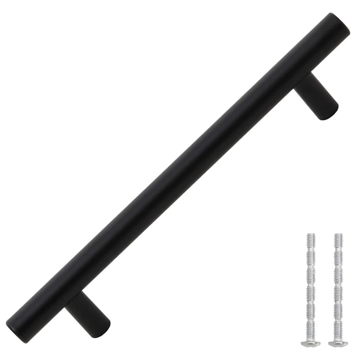 Mânere de dulap, 10 buc., negru, 160 mm, oțel inoxidabil WALTI