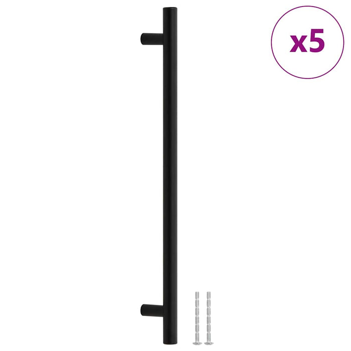 Mânere de dulap, 5 buc., negru, 224 mm, oțel inoxidabil - WALTI WALTI