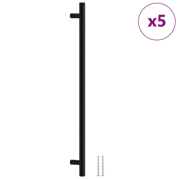 Mânere de dulap, 5 buc., negru, 480 mm, oțel inoxidabil - WALTI WALTI