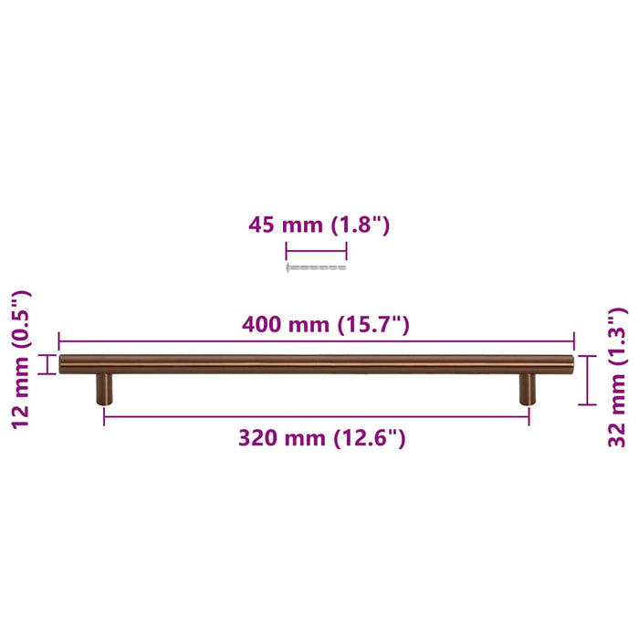 Mânere de dulap, 5 buc., bronz, 320 mm, oțel inoxidabil WALTI