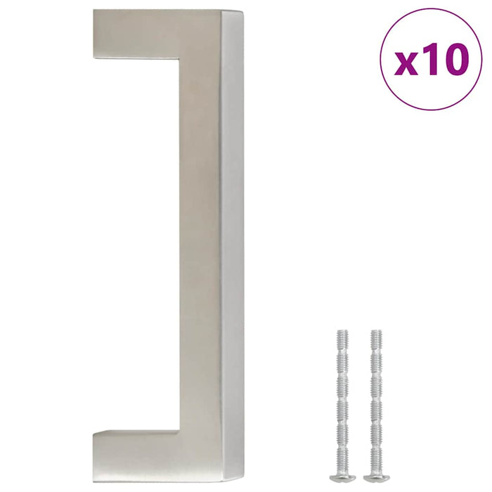 Mânere de dulap, 10 buc., argintiu, 96 mm, oțel inoxidabil - WALTI WALTI