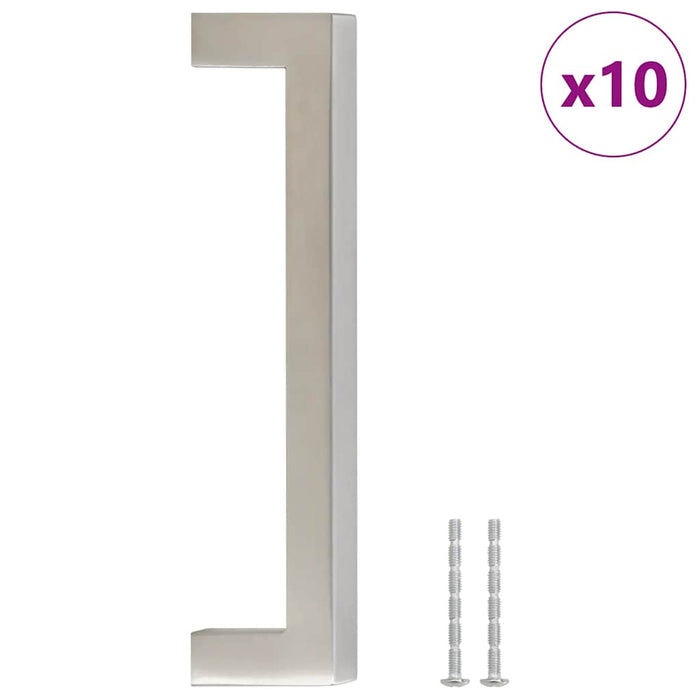Mânere de dulap, 10 buc., argintiu, 128 mm, oțel inoxidabil WALTI
