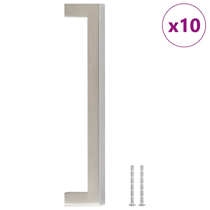 Mânere de dulap, 10 buc., argintiu, 160 mm, oțel inoxidabil WALTI