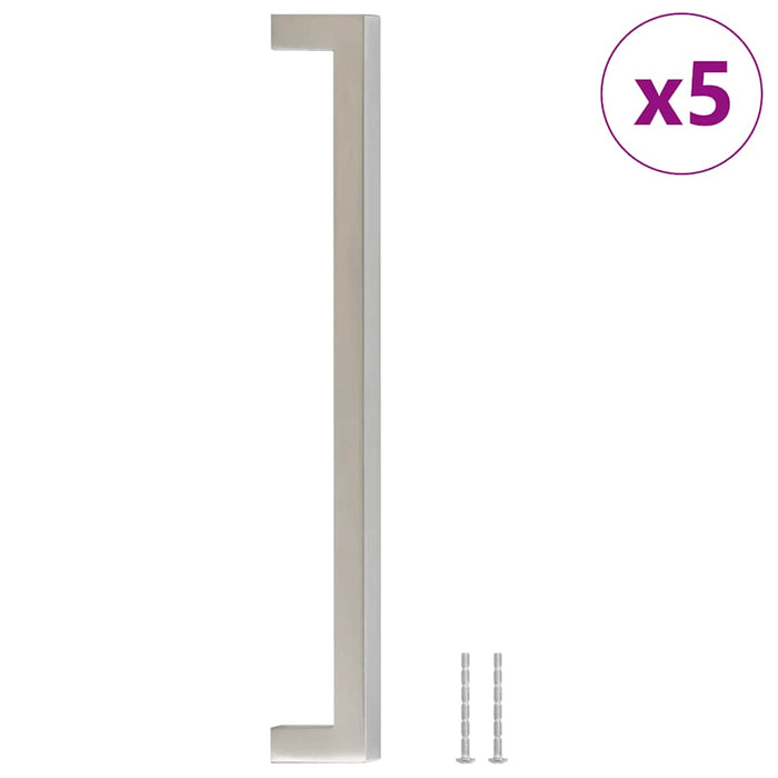 Mânere de dulap, 5 buc., argintiu, 224 mm, oțel inoxidabil - WALTI WALTI